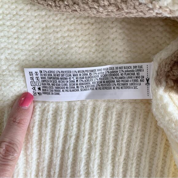 Forever 21 Cream/Mint Green/Beige Button Up Casual Fall Cardigan Sweater Small - Picture 7 of 9